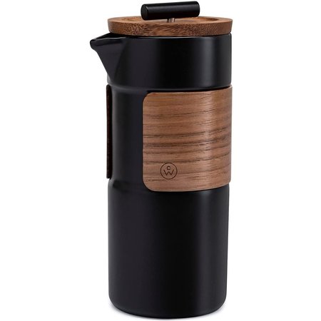 CHEFWAVE Artisan Series Travel French Press Coffee Maker with Bamboo Lid Black CW-FP16